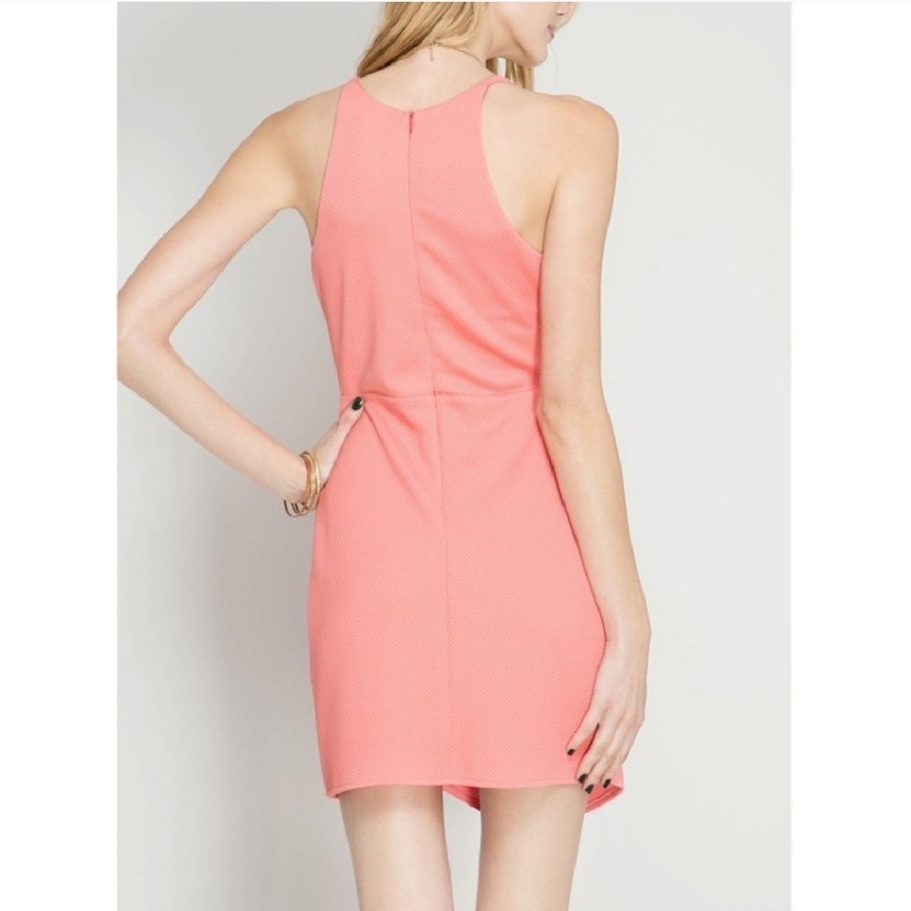 SLEEVELESS CORAL DRESS - Picture 2 of 2